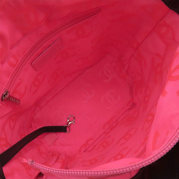 Chanel Tote Bag Cambon Line Medium Leather Enamel Black Silver Hardware Black