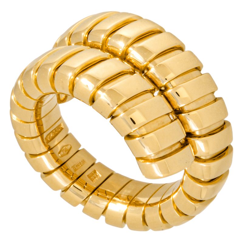 Bulgari Bvlgari Tubogas Ring Approx 4 18K Yellow Gold 105g Ladies
