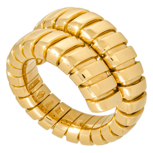 Bulgari Bvlgari Tubogas Ring Approx 4 18K Yellow Gold 105g Ladies