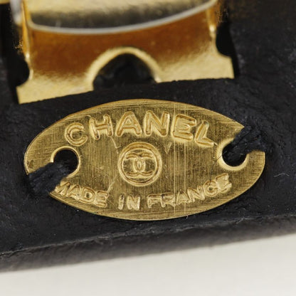 Chanel Turnlock Coco Mark Calf Black Ladies Barrette