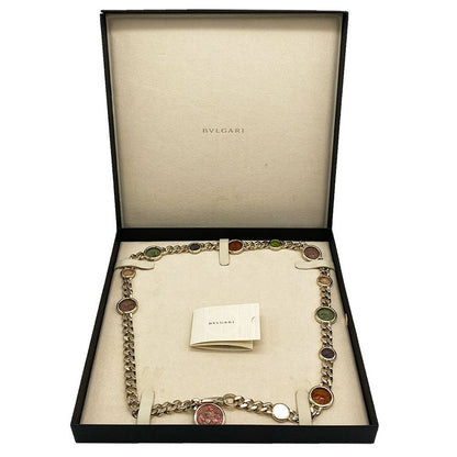 Bulgari Bvlgari Belt Gold Chain Glass Circle Multicolor