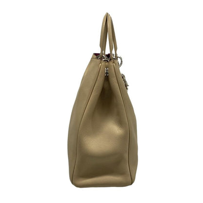 Dior/christian Dior Tote Bag Diorissimo Grey Beige Leather