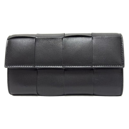 Bottega Veneta Cassette Large Flap Wallet 814661 Vcqc4 8425 Black Lambskin