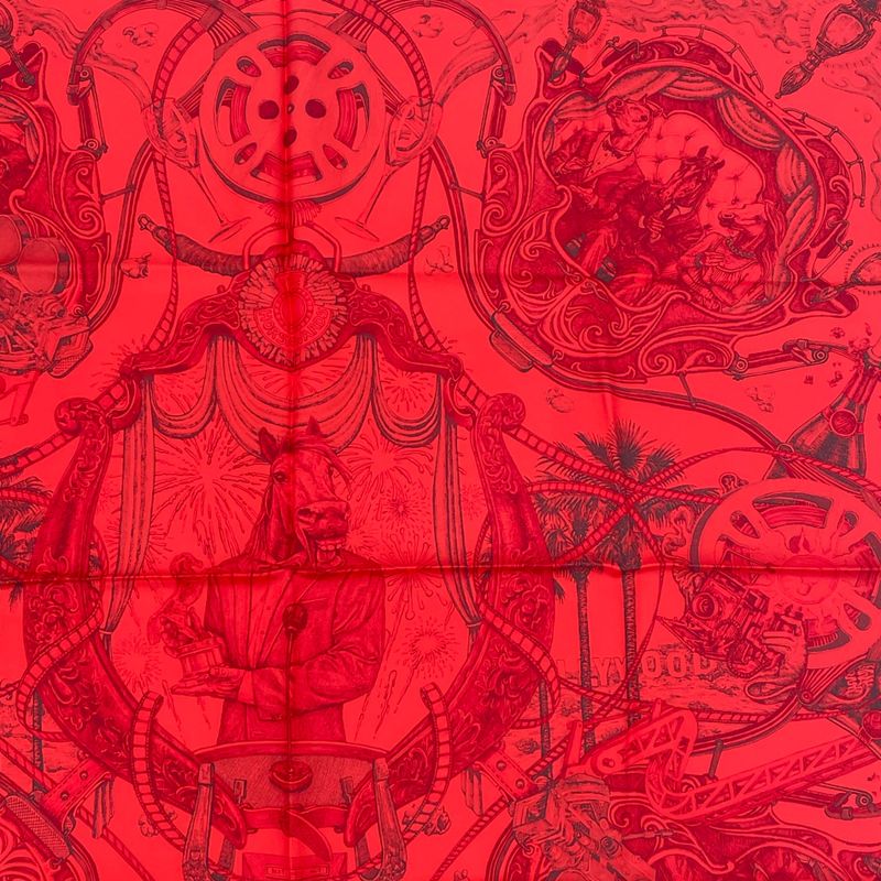 Hermes Carre 90 Horsawards Silk Scarf