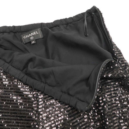 Chanel Sequined Cropped Pants P72606v63994 Black 38