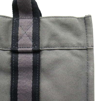 Hermes Bag Fourre Tout PM Canvas Tote Hand Bag Gray Men Women Used