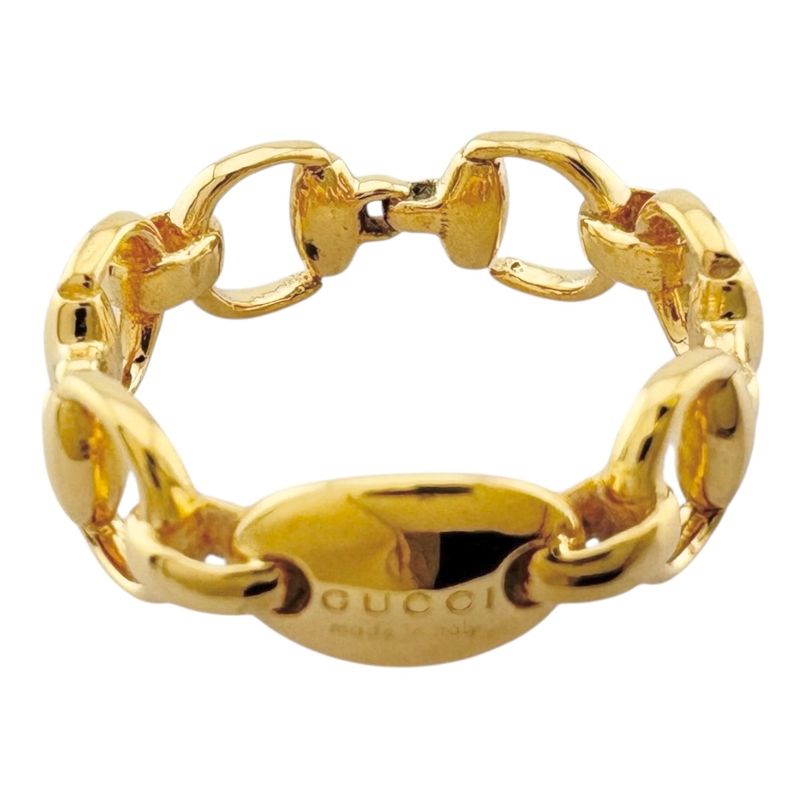Gucci Horsebit Ring Size 8 18k Gold 18K Yellow Gold Ladies Gucci  Gucci