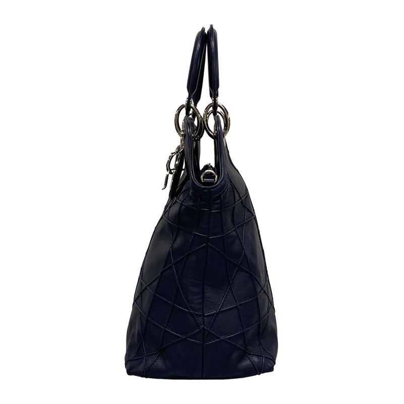 Dior/christian Dior Tote Bag Granville Navy Leather