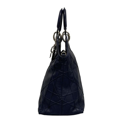Dior/christian Dior Tote Bag Granville Navy Leather