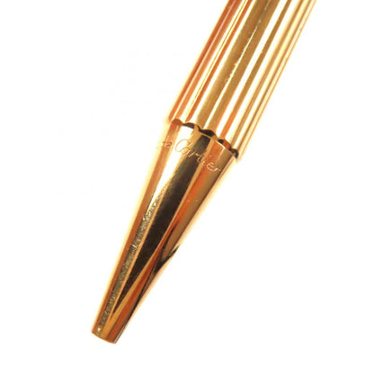 Cartier Trinity Striped Logo Engraved Twist Ballpoint Pen Gold