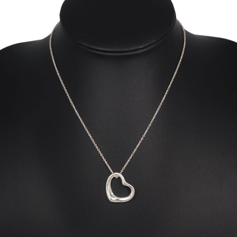 Tiffany & Co Open Heart Elsa Peretti 925 Silver Ladies 6.0g Necklace