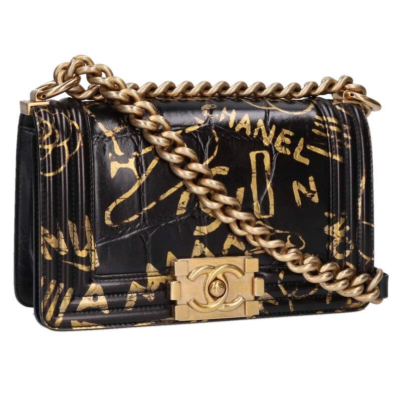 Chanel A67085 Boy Chanel 20 Graffiti Croc Shape Pressed Chain Shoulder Bag Women