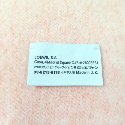 LOEWE Wool Cashmere Blend Anagram Embroidered Fringed Scarf Orange Made In