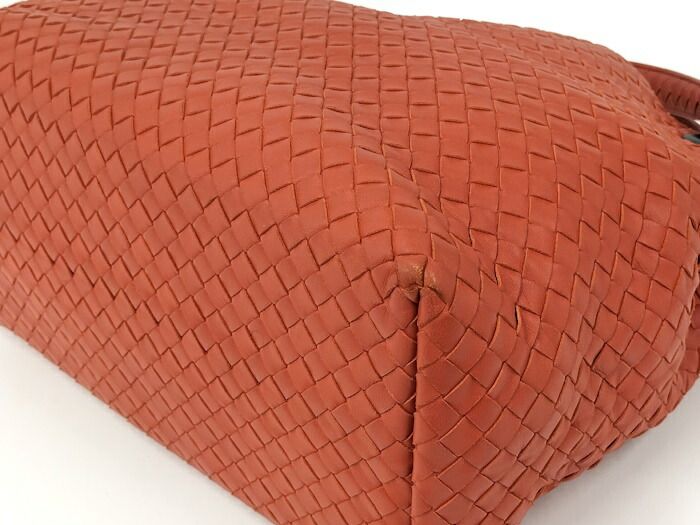 Bottega Veneta Large Garda Bag Tote Intrecciato Leather Orange