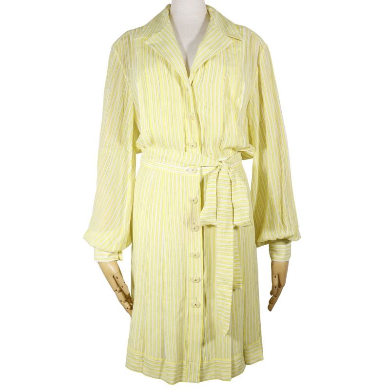 Chanel Shirt Dress Straps P61108v46519 Silk Yellow Ladies Dress