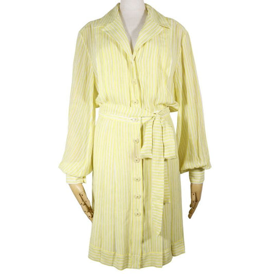 Chanel Shirt Dress Straps P61108v46519 Silk Yellow Ladies Dress