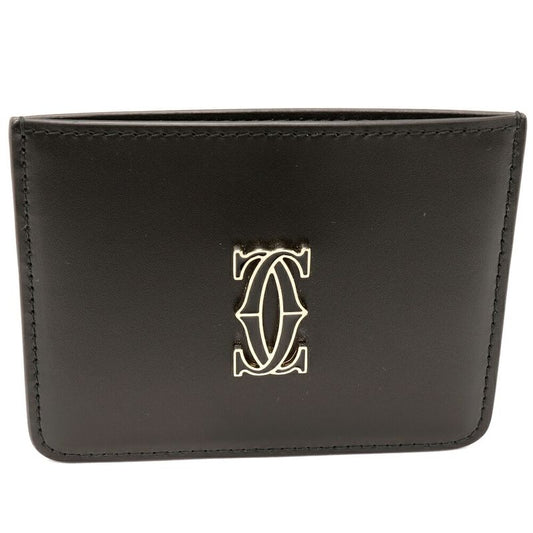 Cartier Card Case Passcase C De Cartier Simple Card Holder Calfskin Black