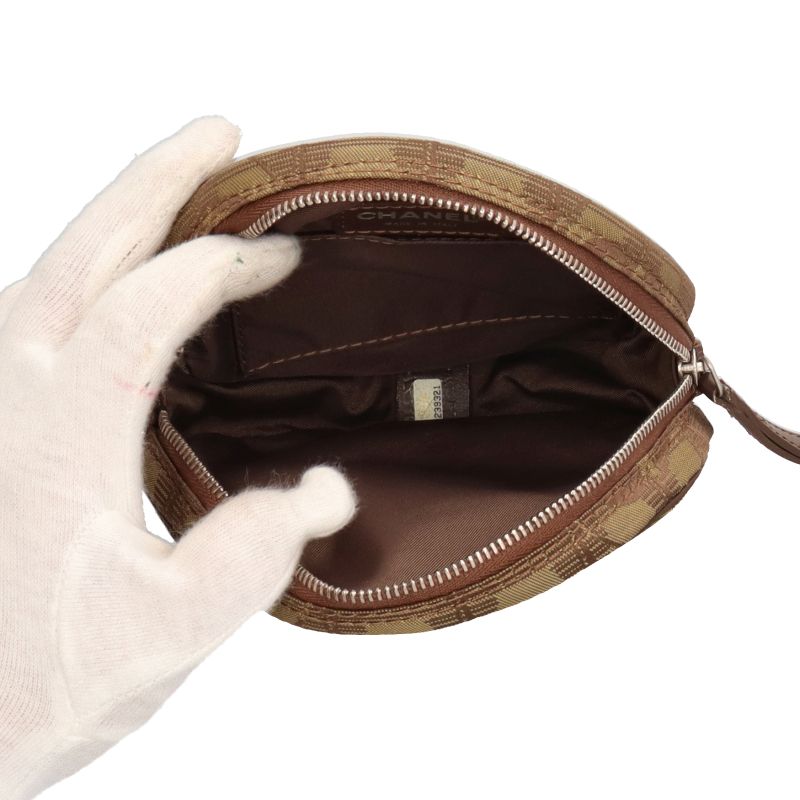 Chanel New Travel Line Hand Pouch A17682 Nylon Ladies Other Bag Khaki Brown
