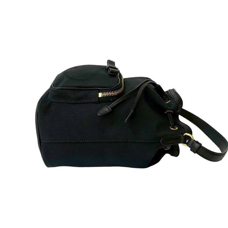 Prada Duet Logo Canvas Leather Drawstring 2-Way Handbag Shoulder