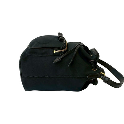 Prada Duet Logo Canvas Leather Drawstring 2-Way Handbag Shoulder