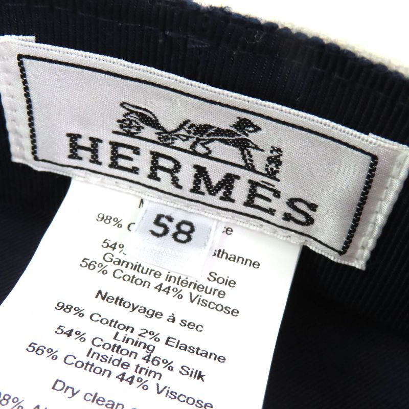 Hermes Vauban Chaine D'ancre Toile Ashe Serie Hardware Cotton Canvas Casket Hat