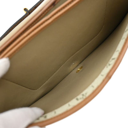 Christian DIOR Shoulder Bag Beige Canvas Leather 68ka786