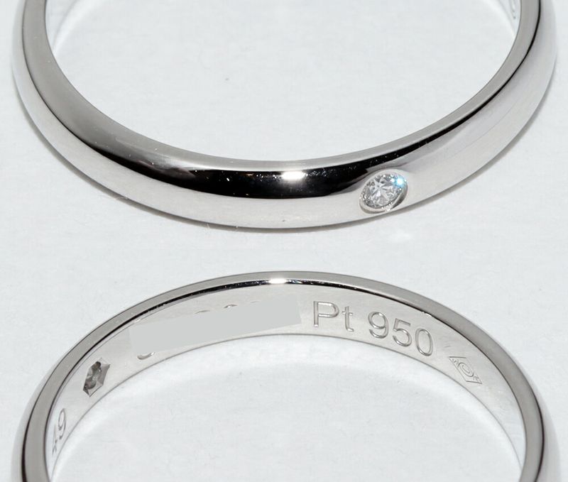 Cartier Ring Pt950 Diamond 1P (001ct) Classic Wedding Ring 1895 Wedding Ring