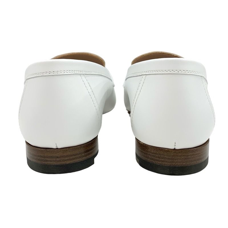 Hermes Royale Loafer Leather Shoes Leather White Beige White Silver Moccasin