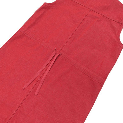 Hermes Nosleeve Dress Size 42 Red Open Front Dress Serie Button Ladies