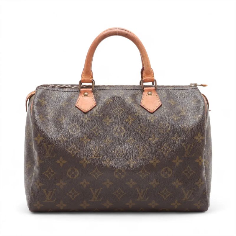 Louis Vuitton Monogram Speedy 30 Leather Handbag Mini Boston M41526 Tote Brown