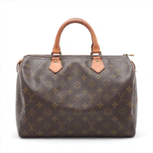 Louis Vuitton Monogram Speedy 30 Leather Handbag Mini Boston M41526 Tote Brown
