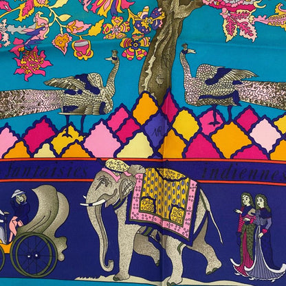 Hermes Carre 90 Scarf Large Silk Fantaisies Indiennes Dazzling India Multicolor