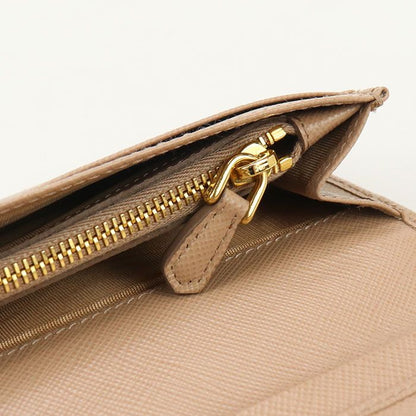 Prada Long Saffiano Leather Women's Wallet With Two Fold Coin Purse