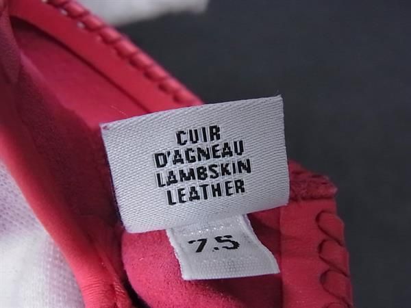 Hermes Serie Lambskin Heart Gloves Winter Wear Size 7.5 Women's Pink Fs2470