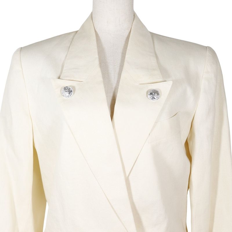 Hermes Skirt Suit Linen White Women's Set-up