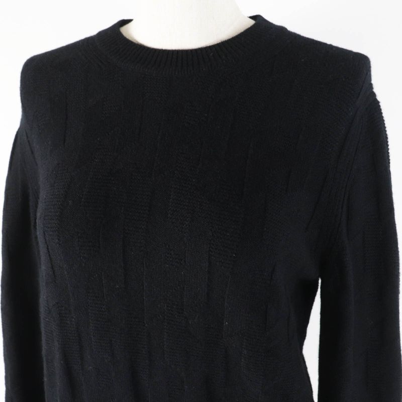 Hermes 23AW 3h2617d4 Virgin Wool H Motif Crewneck Long Sleeve Knit Pullover