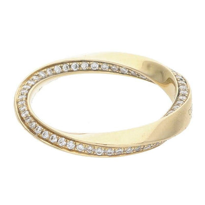 Celine Torsion 18K Yellow Gold Diamond Ring Ladies 9 50
