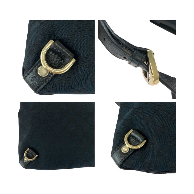 Gucci Abby Black Gold Hardware GG Canvas 131326 Shoulder Bag Women 505375