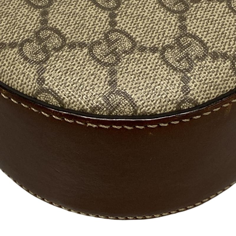 Gucci Shoulder Bag GG Plus GG Supreme 409535 Dark Brown And Beige Chain