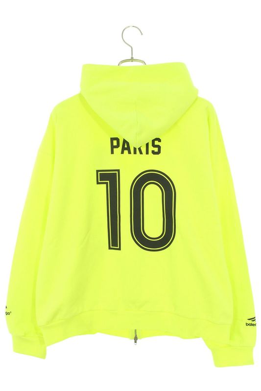 Balenciaga Soccer Paris Zip-hoodie 744457 Tpvs6 Logo Embroidered Zip Hoodie