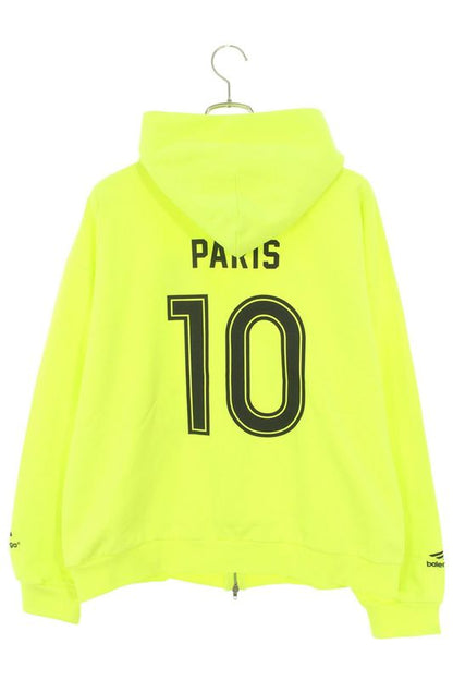 Balenciaga Soccer Paris Zip-hoodie 744457 Tpvs6 Logo Embroidered Zip Hoodie