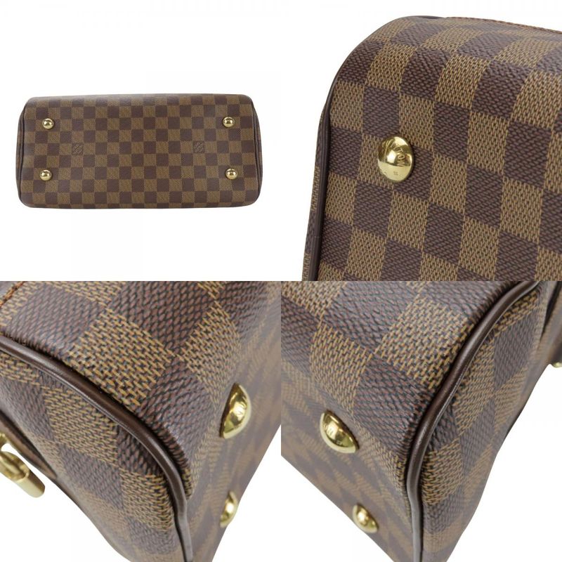 Louis Vuitton Handbags Duomo N60008 Damier Leather Ebène Brown Gold Hardware