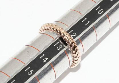 Bulgari Ring 18K Pink Gold Spiga Wedding Ring An856860