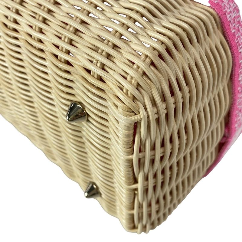 Dior/christian Dior Handbag Lady Dior Medium Bag Beige And Pink And White