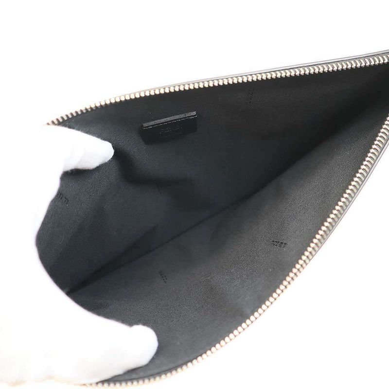 Fendi Bag Bugs Monster Bugs Eye Leather Clutch Bag Black