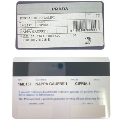Prada Medium-Length Wallet Portafoglio Lampo 1ml157 Beige Cipria Round Zipper