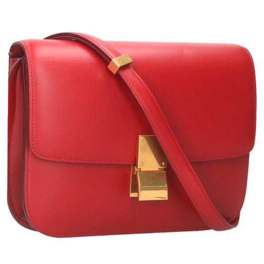 Celine Classic Box Medium Calfskin Flap Shoulder Bag Women