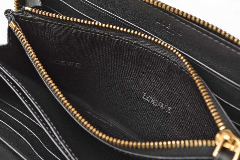 Loewe Wallet Loewe Long Wallet ZIP Around Anagram Gray Black