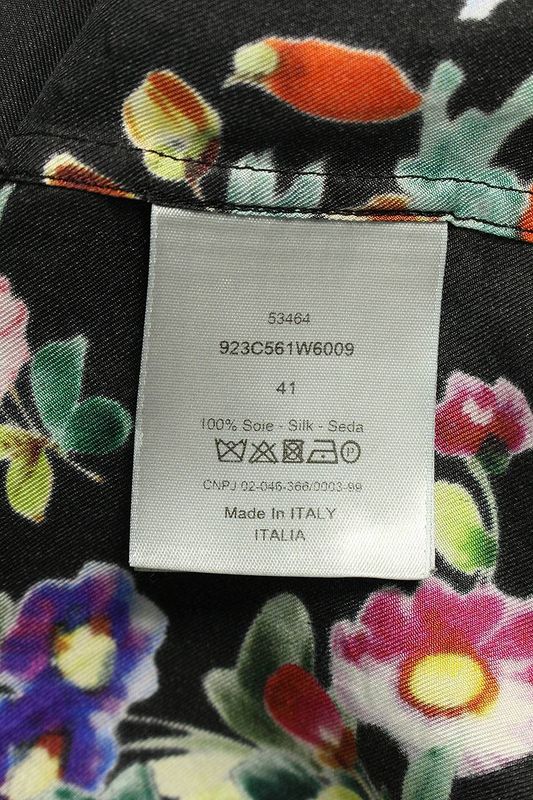 Dior 19SS 923c561w6009 BEE Embroidered All Over Silk Long Sleeve Shirt Men's 41