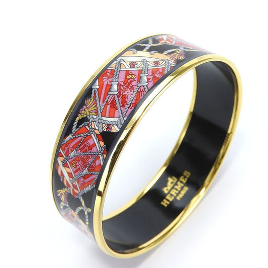 Hermes Bracelet Emile GM Metal Cloisonne Multicolor Black Pink Gold Hardware